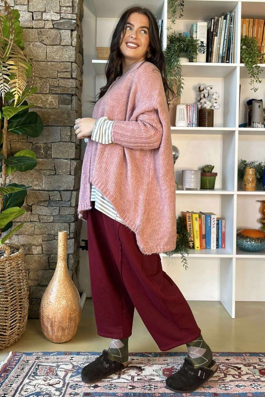 Inside Out Oversized Grunge Knit Rose